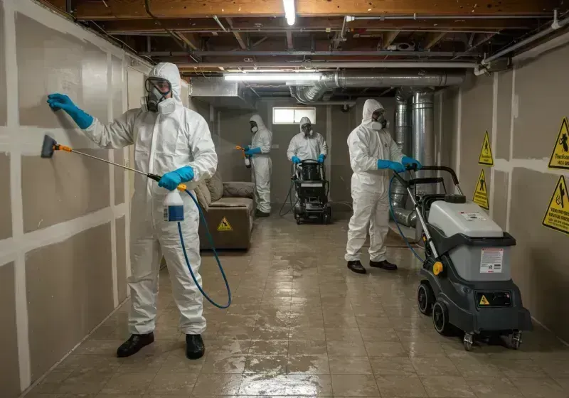 Basement Moisture Removal and Structural Drying process in West Elmira, NY